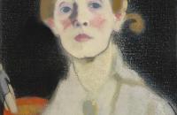 海伦·谢夫贝克  《自画像，黑色背景》