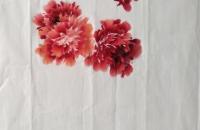 《富贵祥和》——牡丹花和小鸡