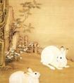 冷枚《梧桐双兔图》 冷枚国画作品-清