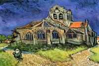 前500幅世界名画-梵高《奥韦尔教堂》 梵高油画作品-荷兰