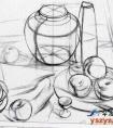 静物组合结构素描