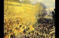 莫奈《嘉布遣会林荫大道》 莫奈油画作品-法国