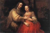 前1000幅世界名画-伦勃朗《犹太新娘》 伦勃朗蚀刻版画作品 荷兰