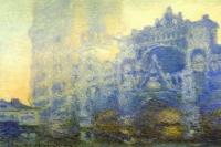 前500幅世界名画-莫奈《鲁昂大教堂》 莫奈油画作品-法国