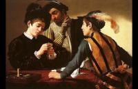 前1000幅世界名画-卡拉瓦乔《纸牌作弊老手》 卡拉瓦乔油画作品 意大利